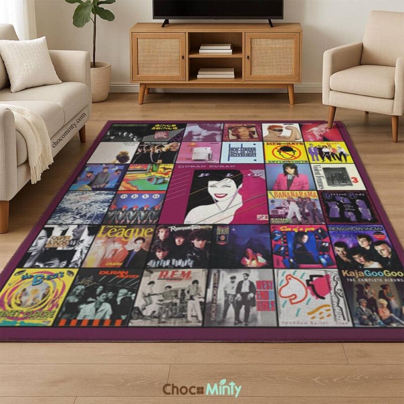 80s Music Rugs, Iconic 1980s Album Covers Collage Rugs - Apparel and ...