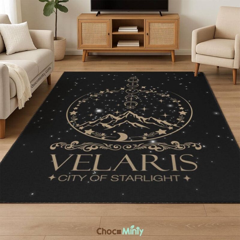 Velaris City of Starlight Rugs, Night Court Celestial Mountains Design ...